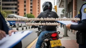 Consulta de comparendos de tránsito para motocicletas extranjeras en Colombia.